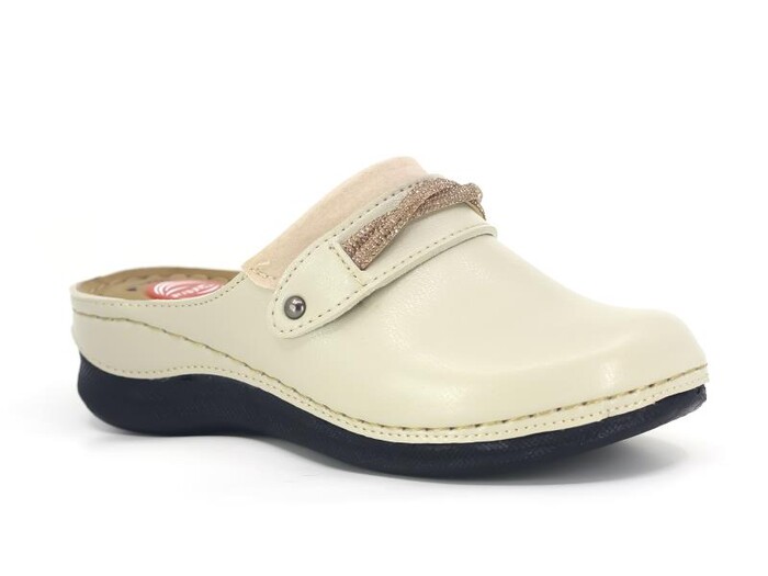 Foxter Zenne ZS-635 Kutulu Burnu Kapalı Terlik Bej - Foxter