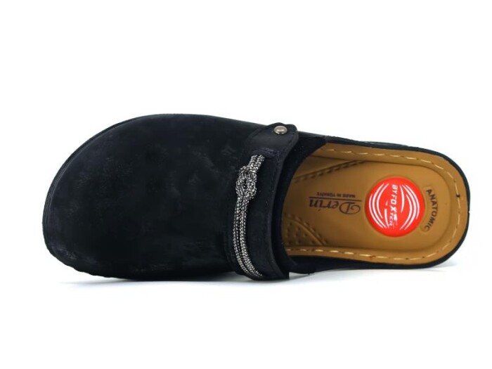 Foxter Zenne ZS-636 Kutulu Taşlı Burnu Kapalı Terlik Siyah Galaksi - Foxter (1)