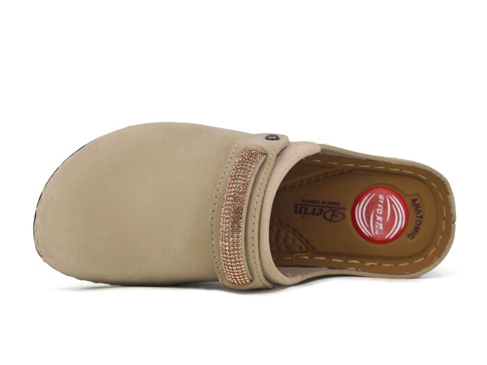 Foxter Zenne ZS-644 Kutulu Taşlı Burnu Kapalı Terlik Bej Galaksi - Foxter (1)