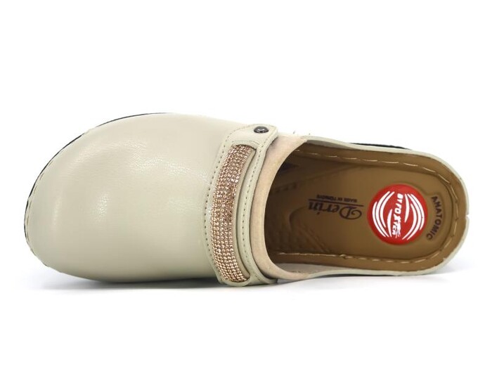 Foxter Zenne ZS-644 Kutulu Taşlı Burnu Kapalı Terlik Bej - Foxter (1)