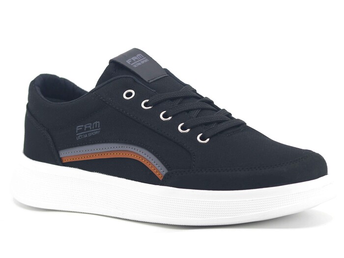 Free Marka Merdane 2910 Kot Keten Ayakkabı Siyah - Beyaz - 1