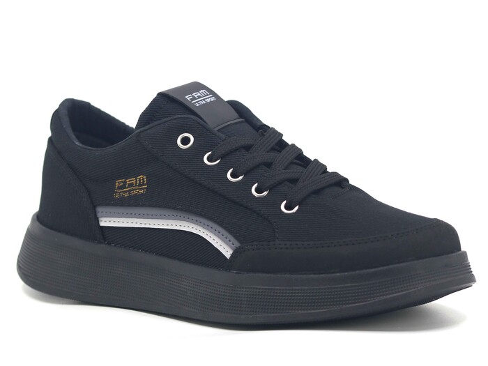 Free Marka Merdane 2910 Kot Keten Ayakkabı Siyah - 1