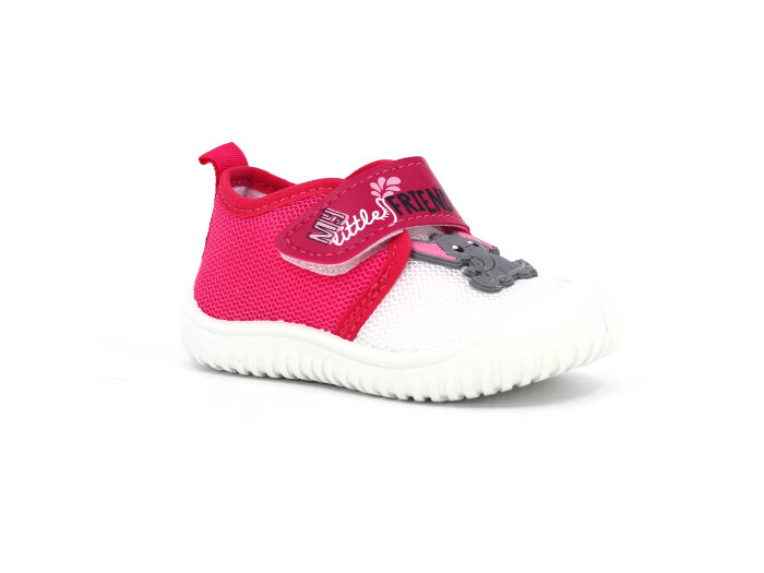 Gezer Bebe 03448.00 PVC Kız Keten Ayakkabı Beyaz - Fuşya 