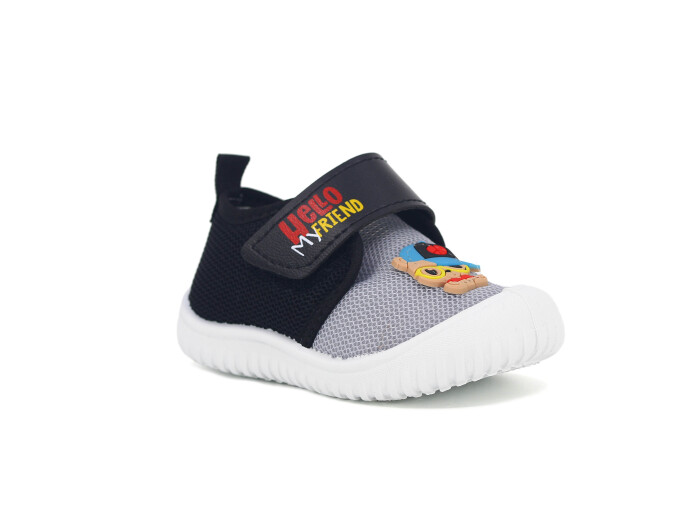 Gezer Bebe 03451.00 Erkek Keten Ayakkabı Gri - Siyah 