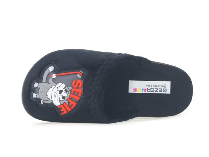 Gezer Filet 10062.05 Traşlı Kauçuk Baskılı Erkek Ev Terliği Siyah - Gezer (1)