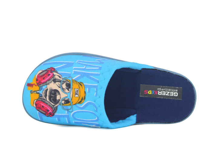 Gezer Filet 13757.00 Traşlı Baskılı Erkek Ev Terliği Mavi - Gezer (1)