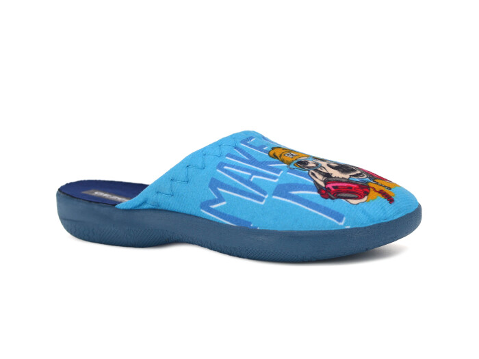 Gezer Filet 13757.00 Traşlı Baskılı Erkek Ev Terliği Mavi - Gezer