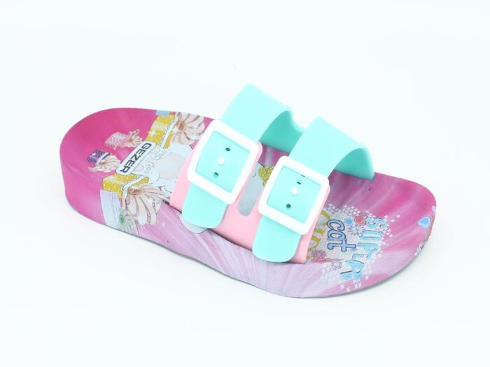 Gezer Filet 14034.00 Air Blow Çift Toka Kaydırmaz Terlik Pembe - Mint Yeşili - Gezer