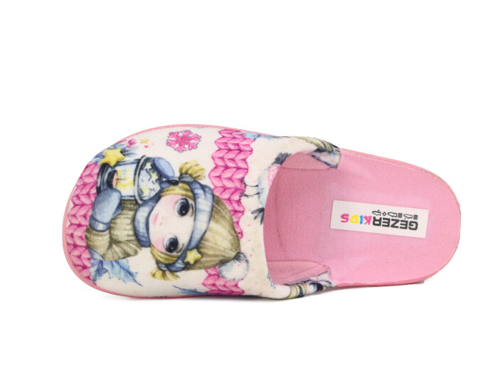 Gezer Filet 14540.00 Traşlı Baskılı Ev Terliği Pembe - Gezer (1)