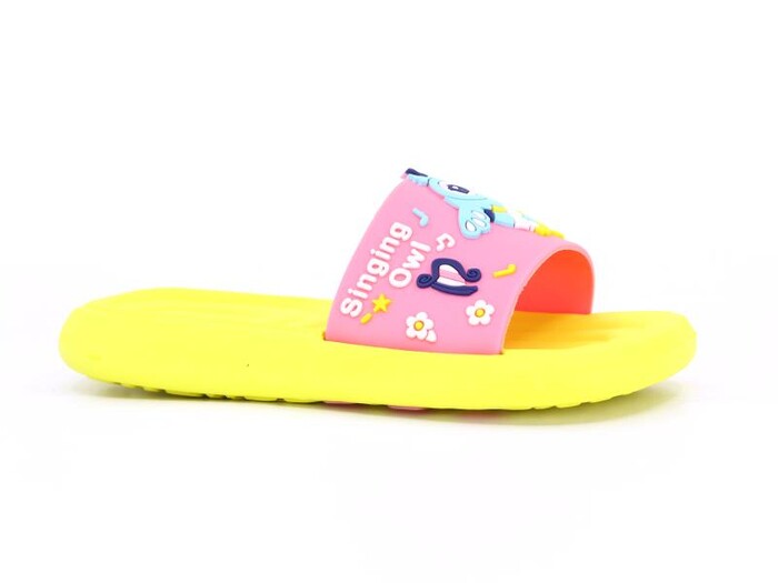 Gezer Filet 15045.00 Baykuş Baskılı Lux Eva Terlik Pembe - Sarı - 1