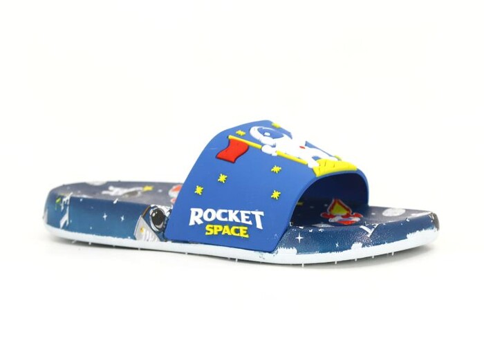 Gezer Filet 15059 Rocket Space Figürlü Airblow Kaydırmaz Terlik Lacivert - Beyaz