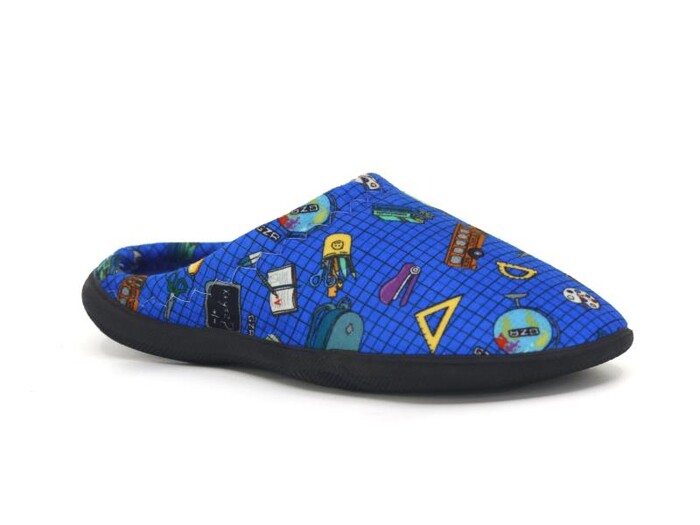 Gezer Filet 15893.00 Gondol Baskılı Erkek Ev Terliği Saks Mavi 