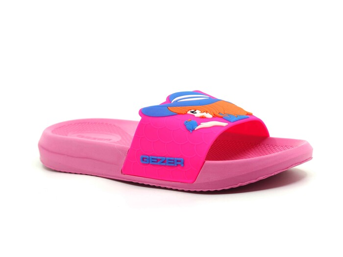 Gezer Filet 16263 Düz Yüz Figürlü Kız Günlük Terlik Fuşya - Pembe - Thumbnail
