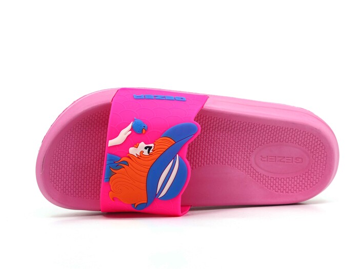 Gezer Filet 16263 Düz Yüz Figürlü Kız Günlük Terlik Fuşya - Pembe