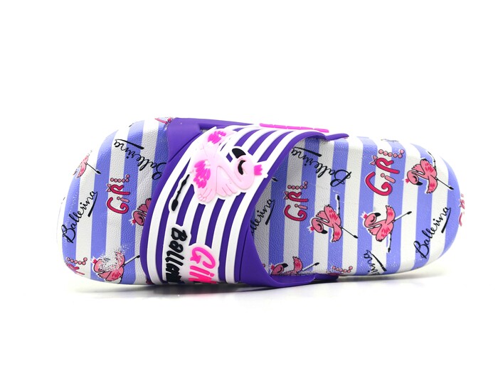 Gezer Filet 16361.00 Düz Yüz Figürlü Kız Günlük Terlik Eflatun - Lila - Beyaz - Gezer (1)