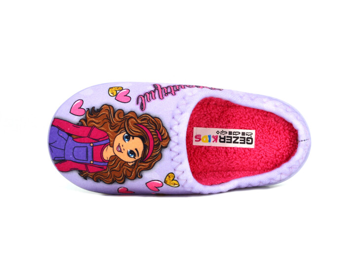 Gezer Filet 16668.00 Gondol Baskılı Kız Ev Terliği Lila - Fuşya - 2