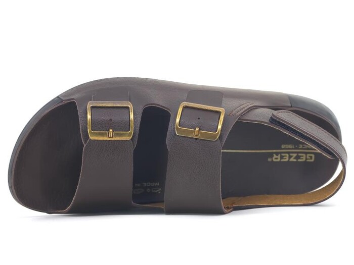 Gezer Merdane 00206.00 Çift Toka Kayroka Monta Sandalet Kahve - 2