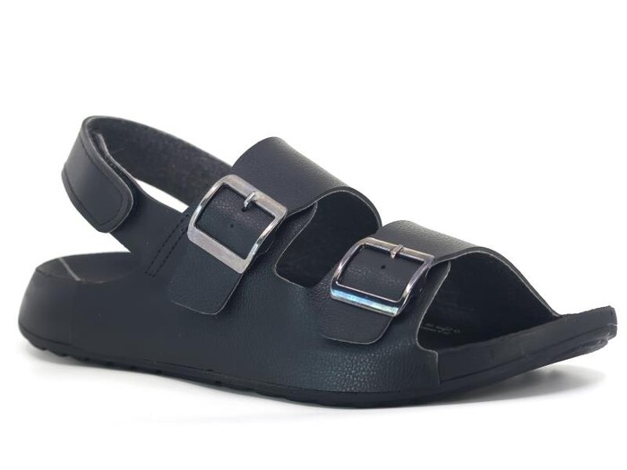 Gezer Merdane 00206 Çift Toka Kayroka Monta Sandalet Siyah - 1