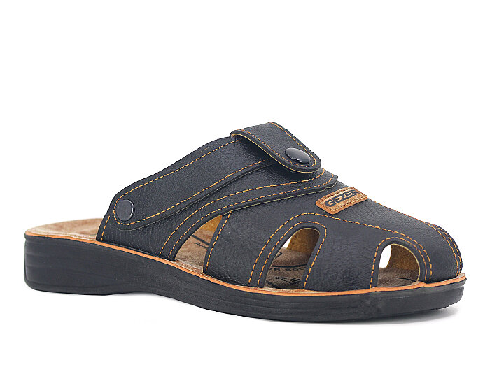 Gezer Merdane 09878.00 Döngülü Terlik Siyah - Gezer