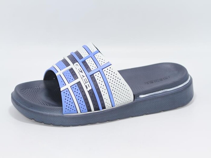 Gezer Merdane 10193.00 Koleksiyon Lux Eva Terlik Mavi - Lacivert - Beyaz - Gezer (1)