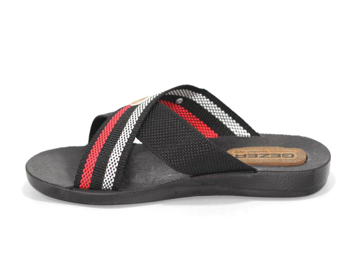 Gezer Merdane 10489.01 Halatlı Günlük Terlik Siyah - Gezer (1)