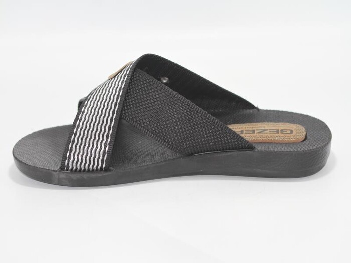 Gezer Merdane 10489.02 Halatlı Günlük Terlik Siyah - 3