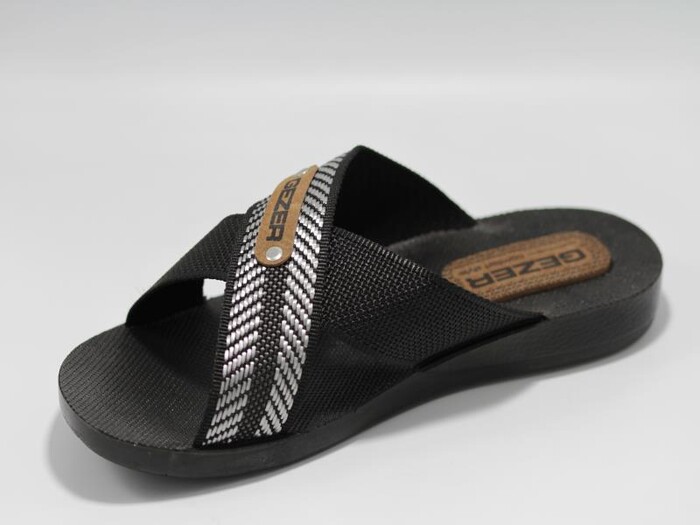 Gezer Merdane 10489.03 Halatlı Günlük Terlik Siyah - Gezer (1)