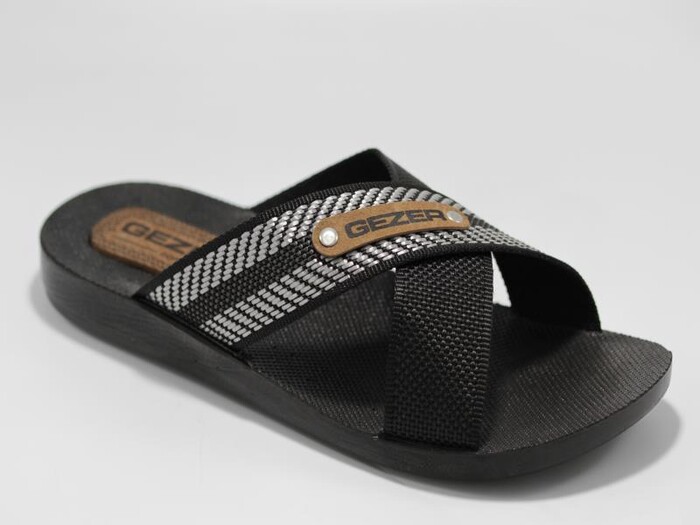 Gezer Merdane 10489.03 Halatlı Günlük Terlik Siyah - Gezer