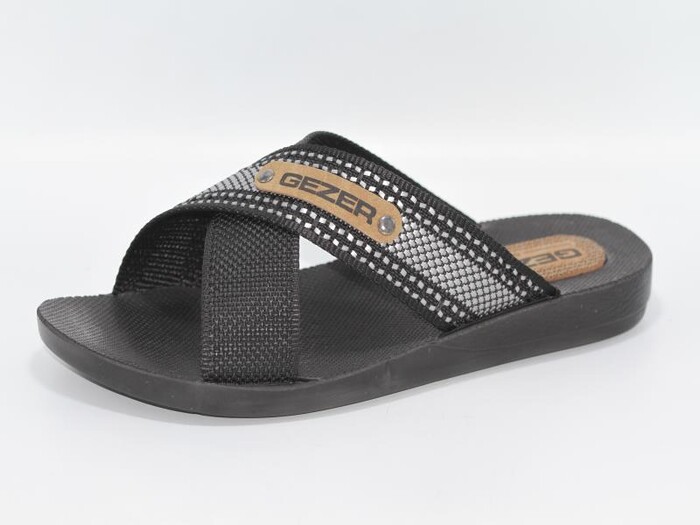 Gezer Merdane 10489.25 Halatlı Günlük Terlik Siyah - Gezer (1)