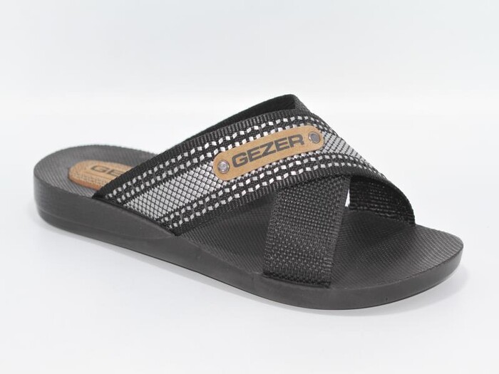 Gezer Merdane 10489.25 Halatlı Günlük Terlik Siyah - Gezer