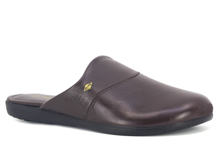 Gezer Merdane 11115.00 Koleksiyon Deri Ev Terliği Kahve - Gezer