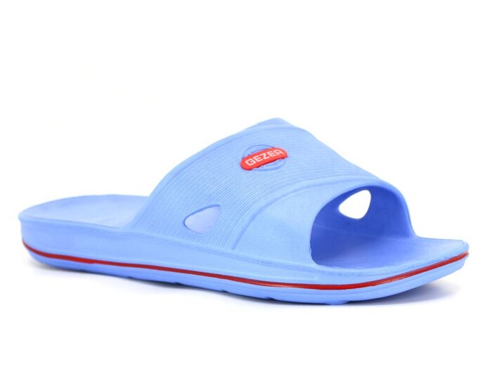 Gezer Merdane 12463.00 Çizgili Açık Eva Terlik Mavi - Gezer