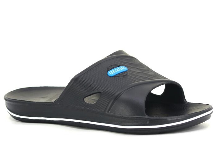 Gezer Merdane 12463.00 Çizgili Açık Eva Terlik Siyah - 1