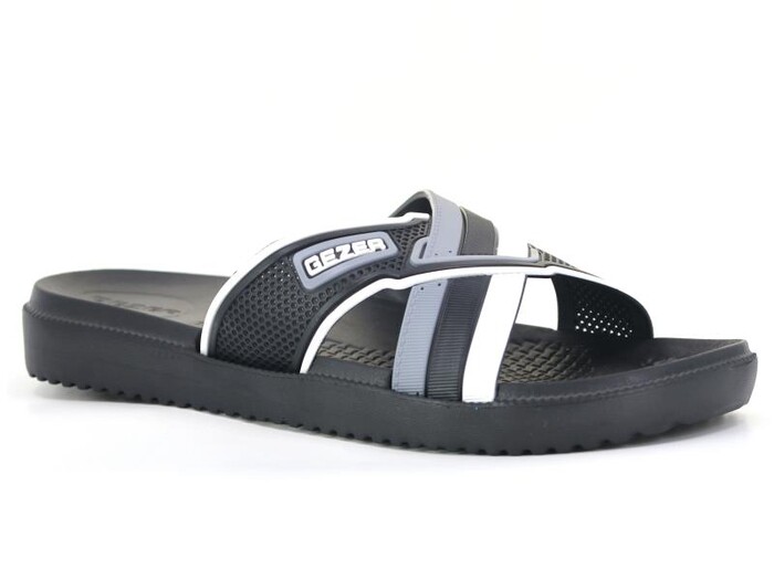 Gezer Merdane 12474.00 Çapraz Koleksiyon Lux Eva Terlik Siyah - Beyaz - Gri - Gezer