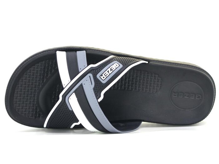 Gezer Merdane 12474.00 Çapraz Koleksiyon Lux Eva Terlik Siyah - Beyaz - Gri - Gezer (1)