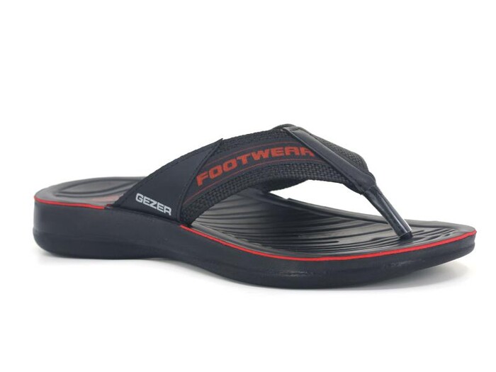 Gezer Merdane 12596.00 Ara Kat Parmak Arası Terlik Siyah - Kırmızı - 1