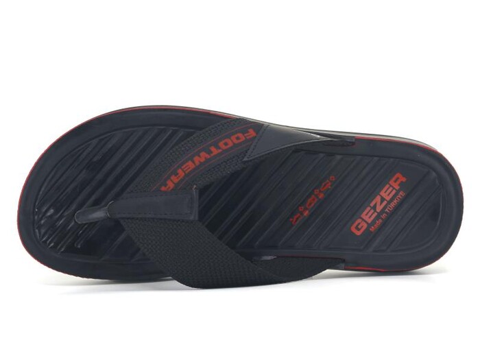 Gezer Merdane 12596.00 Ara Kat Parmak Arası Terlik Siyah - Kırmızı - 2