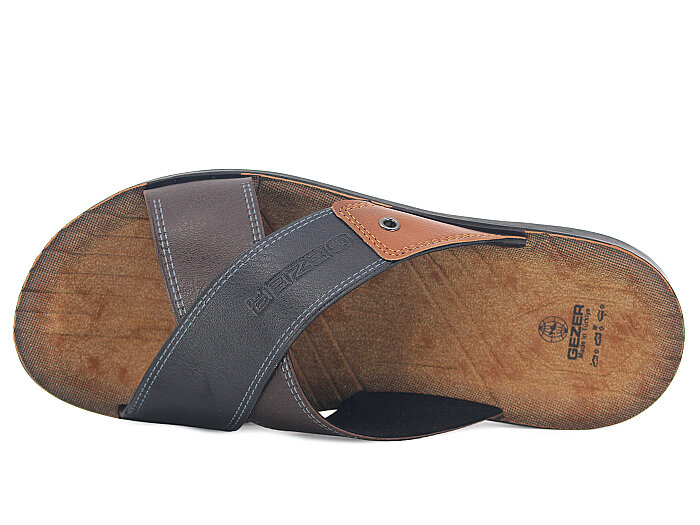 Gezer Merdane 12600.01 Koleksiyon Günlük Terlik Siyah - Kahve - 2