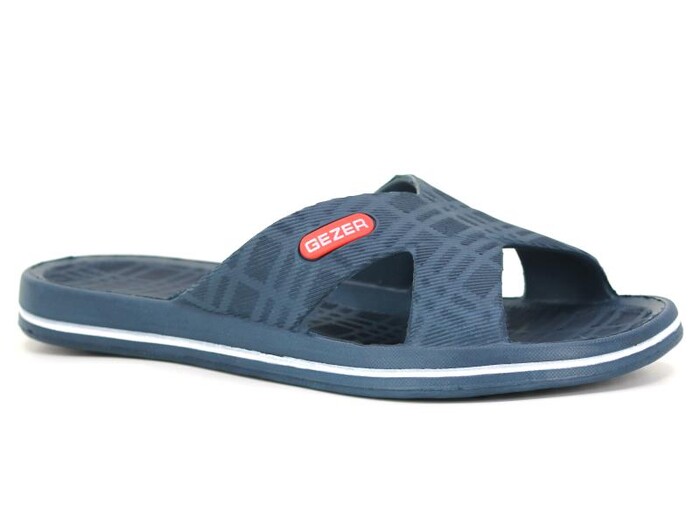 Gezer Merdane 13089.00 Açık Çizgili Eva Terlik Lacivert - Beyaz - Gezer