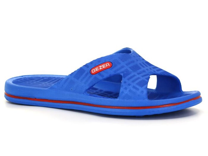 Gezer Merdane 13089.00 Açık Çizgili Eva Terlik Mavi - Kırmızı - Gezer (1)