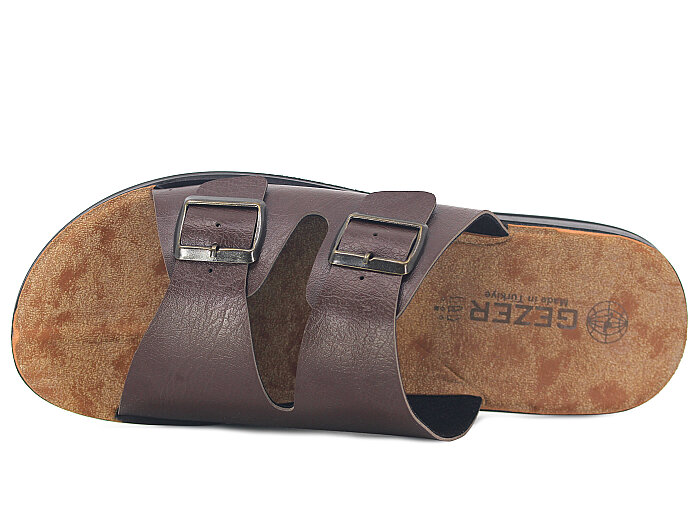 Gezer Merdane 13267.01 Çift Toka Günlük Terlik Kahve - 2