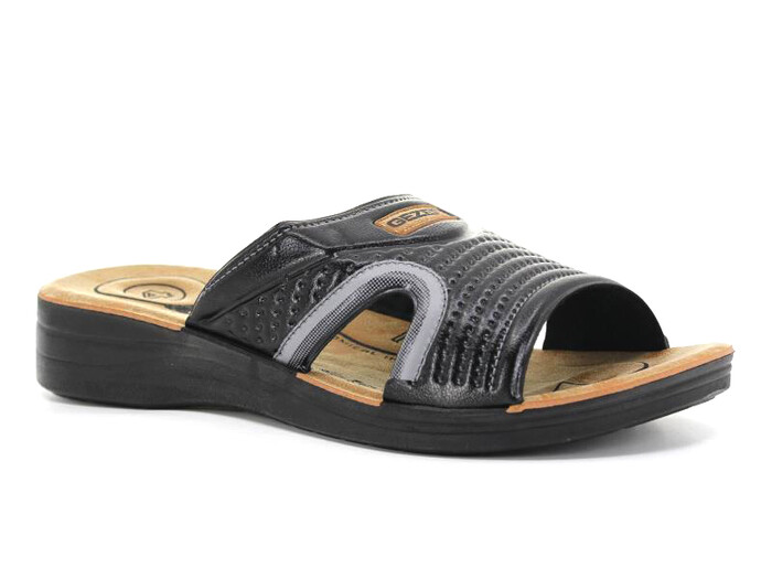 Gezer Merdane 13416.00 Noktalı Cilt Günlük Terlik Siyah - Gri - Gezer