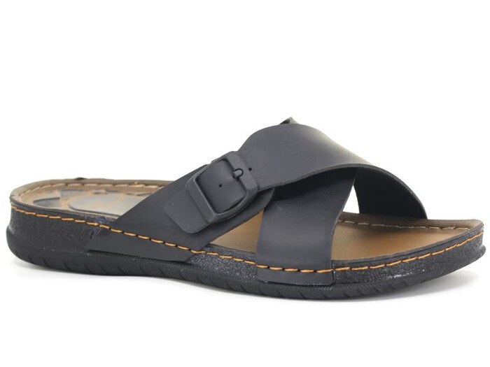 Gezer Merdane 13645.00 Çapraz Tokalı Monta Günlük Terlik Siyah - Gezer