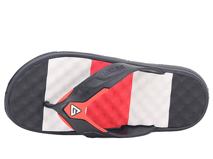 Gezer Merdane 14182.00 Eva Masajlı Parmak Arası Terlik Siyah - Kırmızı - 2