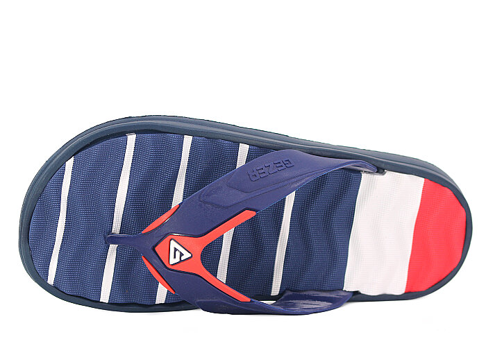 Gezer Merdane 14182.01 Eva Masajlı Parmak Arası Terlik Lacivert - Kırmızı - 2