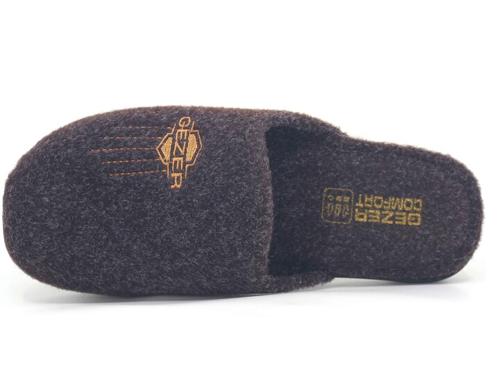 Gezer Merdane 14626.00 Kışlık Keçeli Cırtlı Ev Terliği Kahve - 2