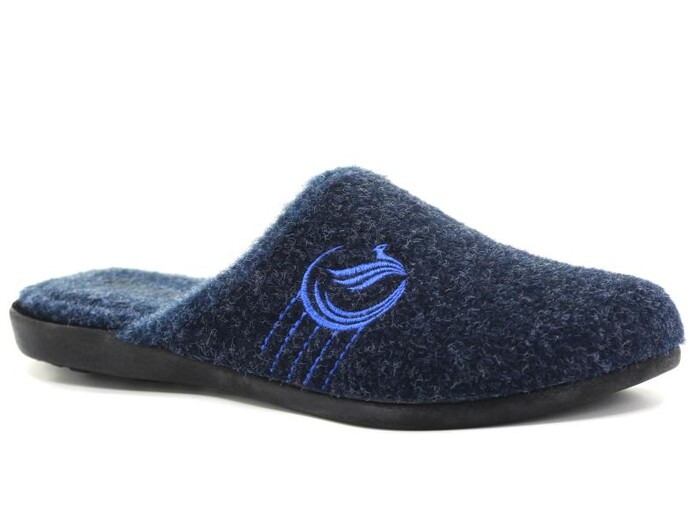 Gezer Merdane 14627.00 Kışlık Cırtlı Kutulu Ev Terliği Lacivert - Gezer