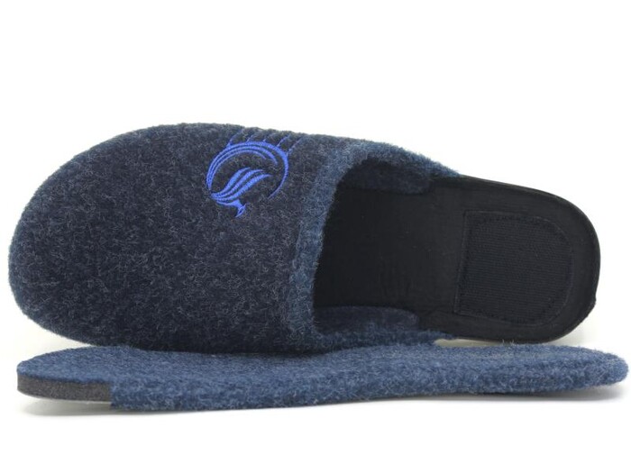 Gezer Merdane 14627.00 Kışlık Cırtlı Kutulu Ev Terliği Lacivert - Gezer (1)