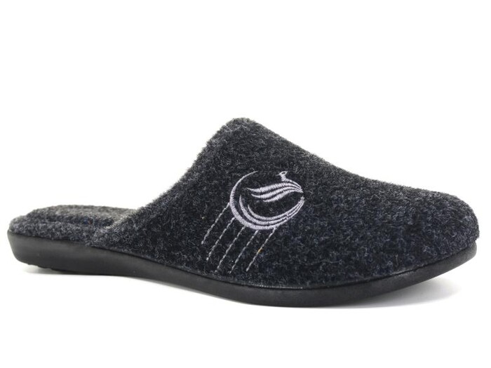 Gezer Merdane 14627.00 Kışlık Cırtlı Kutulu Ev Terliği Siyah - Gezer