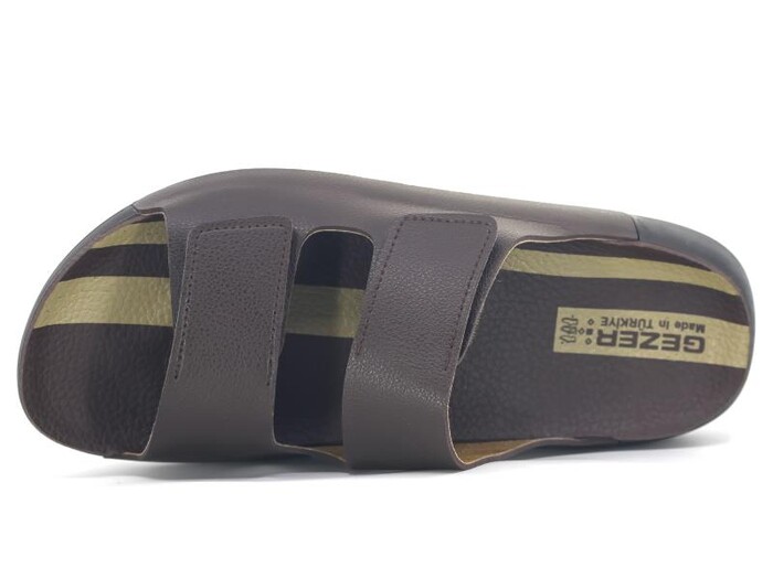 Gezer Merdane 15038.00 Çift Cırtlı Kutulu Günlük Terlik Kahve - Gezer (1)